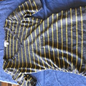 Maternity light weight short sleeve striped top